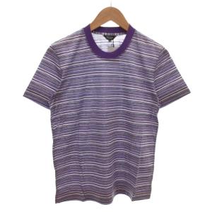 タグ付き Tシャツ カットソー 半袖 ボーダー マルチカラー M パープル /MX