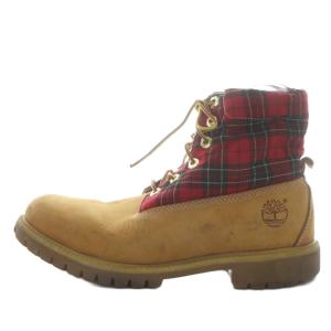 Timberland ブーツ ショート チェック スエード US9 ブラウン /YO38 GY01