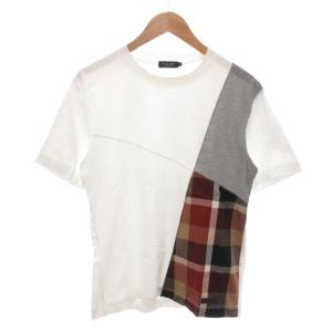 美品 Tシャツ M 白 ホワイト 切り替えデザイン 半袖 クルーネック /SJ GY12