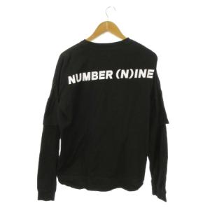 DENIM Tシャツ M 黒 ブラック ロゴ 長袖 フェイクレイヤード /MN32 GY01