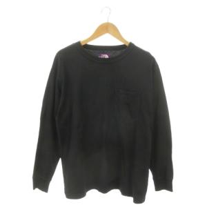 Tシャツ M 黒 ブラック クルーネック 長袖 胸ポケット /MN35 GY01