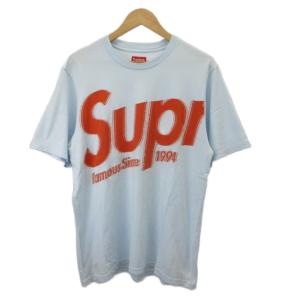 半袖Tシャツ M ライトブルー レッド