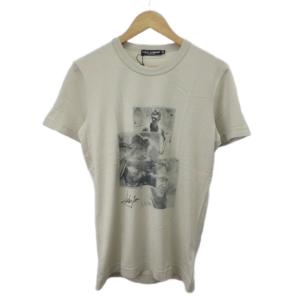 フォトプリントTシャツ スティーブ・マックイーン Tシャツ 48 ベージュ プリント ラウンドネック 半袖
