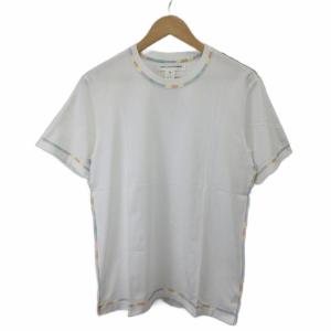 レインボーステッチインサウドアウトTシ Tシャツ M 白 ホワイト 緑 グリーン レインボーステッチ 半袖