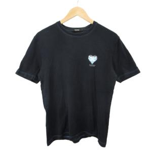 Tシャツ トップス 3 黒 ブラック ハートロゴ 半袖 /KK GY03