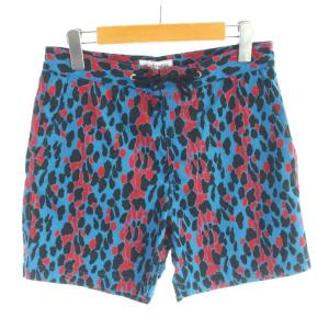 ショートパンツ レオパード ブルー