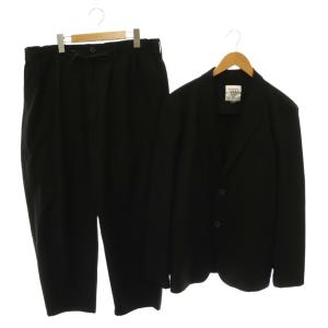 F.L.E セットアップスーツ テーラードジャケット 背抜き パンツ スラックス ワイド L XL ブラック