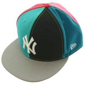 59FIFTY キャップ 帽子 ヤンキース ロゴ 刺繍 8 63.5cm マルチカラー グレー ターコイズブルー