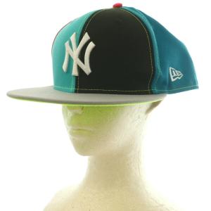 NEW ERA 59FIFTY キャップ 帽子 ヤンキース ロゴ 刺繍 8 63.5cm マルチカラー グレー ターコイズブルー