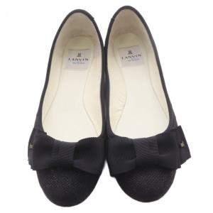LANVIN パンプス リボン バレエシューズ 24cm 黒 ブラック /SR GY04