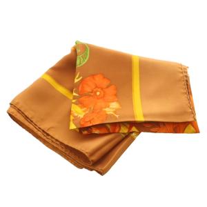 HERMES カレ90 スカーフ REGINA 女王陛下 花柄 シルク マルチカラー