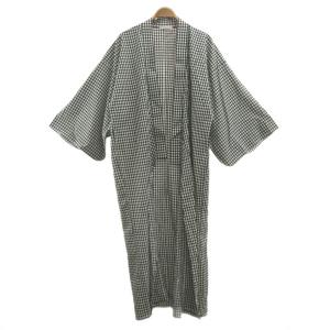 ジョエルロブション Joel Robuchon 浴衣 ギンガムチェック 女性和服 F 黒 ブラック 白