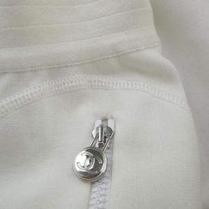 CHANEL クロップド パンツスウェット 40 ホワイト ココマークファスナー P41407K03067 NP