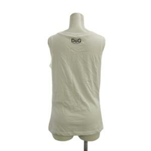 D&G ノースリーブ カットソー S 白 ホワイト フォトプリント ラウンドネック /NP GY19