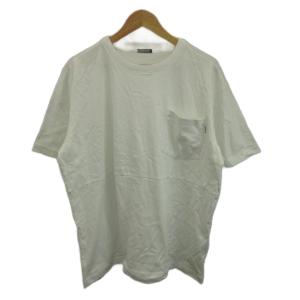 無地ベーシックTシャツ 半袖Tシャツ トップス  白 ホワイト クルーネック 半袖 胸ポケット 01-24-07-52-300