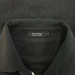 BURBERRY BLACK LABEL ポロシャツ 3 黒 ブラック ロゴ刺繍 半袖 トップス BMV22-626-09 /YU GY12