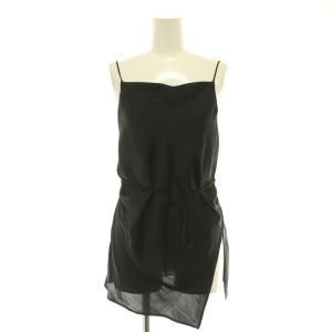 DRAPE SATIN CAMISOLE TOPS キャミソール トップス ドレープ サテン 1 黒 ブラック