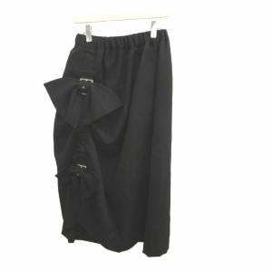 AD2023 ドローストリングスカート ウール S ブラック