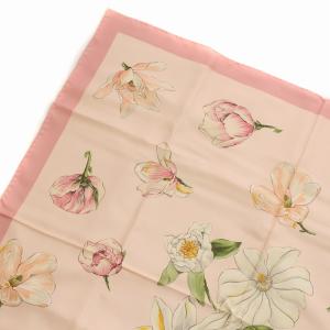 TIFFANY&Co. スカーフ 花柄 フラワーモチーフ 絹 シルク ピンク