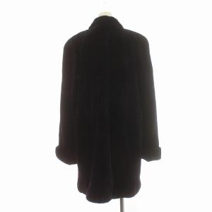 SAGA MINK 銀サガ カラーミンク シェアード ミンクファー コート 毛皮 ロング F 紫 パープル
