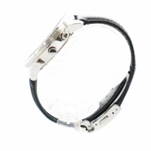 agnes b. 腕時計 ウォッチ クォーツ 白文字盤 クロノグラフ デイト カレンダー付き ロゴ シルバー色 黒 ブラック GY27