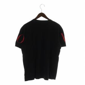 VALENTINO GARAVANI Tシャツ カットソー 半袖 クルーネック ロゴ プリント L 黒 ブラック 赤 レッド