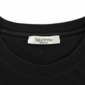 VALENTINO GARAVANI Tシャツ カットソー 半袖 クルーネック ロゴ プリント L 黒 ブラック 赤 レッド