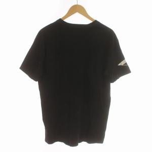 VALENTINO GARAVANI マクロVLTNグリッド Tシャツ カットソー 半袖 ロゴ クルーネック L 黒 ブラック SV3MG02P5FV