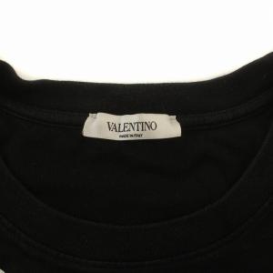 VALENTINO GARAVANI マクロVLTNグリッド Tシャツ カットソー 半袖 ロゴ クルーネック L 黒 ブラック SV3MG02P5FV
