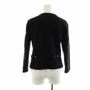 agnes b. プレッション2 Le Petit snap cardigan カーディガン 長袖 ノーカラー 裏起毛 T2 M 黒 ブラック