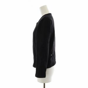 agnes b. プレッション2 Le Petit snap cardigan カーディガン 長袖 ノーカラー 裏起毛 T2 M 黒 ブラック