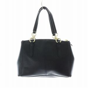 COACH クロスグレーン ミニ クリスティ キャリーオール ハンドバッグ ミニトート レザー ゴールド金具 ロゴ 紺 ネイビー GY18