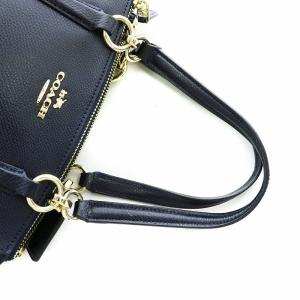 COACH クロスグレーン ミニ クリスティ キャリーオール ハンドバッグ ミニトート レザー ゴールド金具 ロゴ 紺 ネイビー GY18