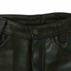 vanson Leathers USA製 レザーパンツ ストレート ジップフライ 32 L 黒 ブラック