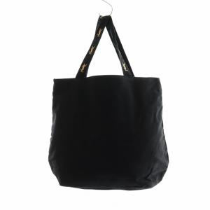 YVES SAINT LAURENT ノベルティ トートバッグ キャンバス ロゴ 刺繍 裏地ピンク ブラック GY18