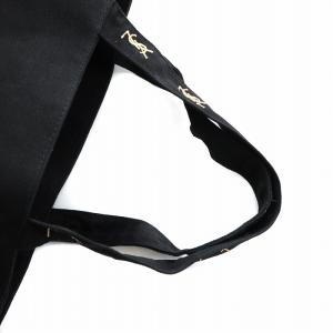 YVES SAINT LAURENT ノベルティ トートバッグ キャンバス ロゴ 刺繍 裏地ピンク ブラック GY18