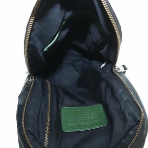 COACH ボディバッグ ショルダー レザー ロゴ 緑 グリーン 黒 ブラック 72096
