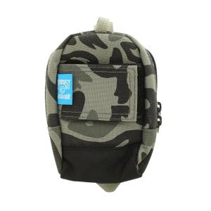 STUSSY ウエストポーチ ミニ カモフラ 迷彩柄 ロゴ キャンバス グレー 黒 ブラック