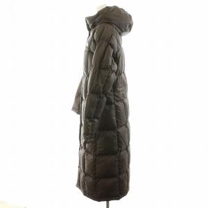 THE NORTH FACE ダウンコート ロング 700フィル 700FILL フード付き グースダウン ロゴ刺繍 S M 茶 ブラウン GY11