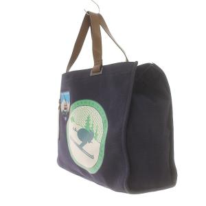 ANYA HINDMARCH ASPEN TOTE トートバッグ ハンドバッグ ワッペン キャンバス レザー 紺 ネイビー