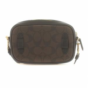 COACH ショルダーバッグ ボディバッグ ウエストポーチ ミニ PVC シグネチャー ロゴ金具 斜めがけ スクエア 茶 ブラウン F39657