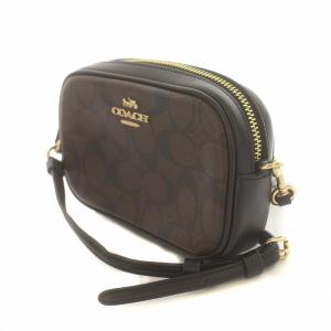 COACH ショルダーバッグ ボディバッグ ウエストポーチ ミニ PVC シグネチャー ロゴ金具 斜めがけ スクエア 茶 ブラウン F39657