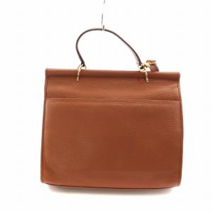 VALENTINO GARAVANI ハンドバッグ ショルダー 2WAY レザー ゴールドロゴ 茶 ブラウン GY18