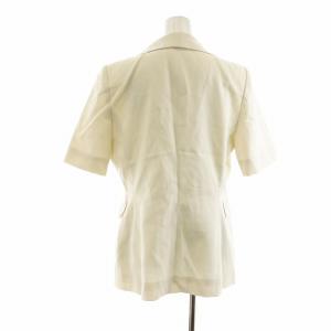 Christian Dior ヴィンテージ スーツ セットアップ 上下 ショールカラー タイトスカート ミドル 半袖 総裏地 肩パッド 11 L アイボリー