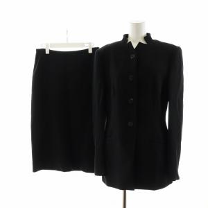 スーツ セットアップ 上下 スタンドカラージャケット タイトスカート ロング 長袖 ウール 総裏地 イタリヤ製 絹 シルク