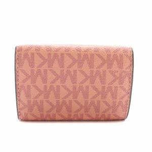 MICHAEL KORS 財布 三つ折り ミニ PVC レザー MKシグネチャー リングロゴ ゴールド金具 ピンク 35T0GFTP0B