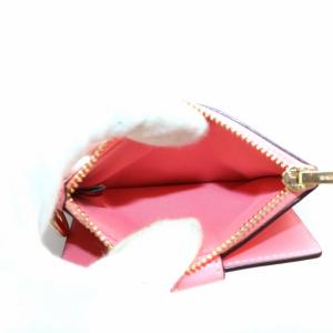 COACH カードケース コインケース 小銭入れ PVC レザー 花柄 総柄 ロゴ ゴールド金具 キーリング付き ピンク C9933