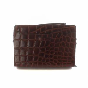 Jean Paul GAULTIER ハンドバッグ ショルダー 2WAY クロコ型押し レザー ロゴ 赤 茶