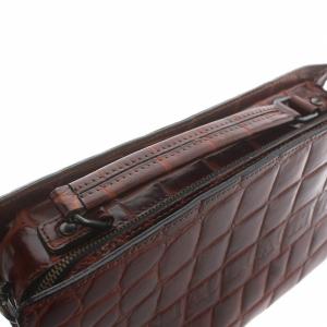 Jean Paul GAULTIER ハンドバッグ ショルダー 2WAY クロコ型押し レザー ロゴ 赤 茶