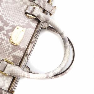 MICHAEL KORS ハンドバッグ ショルダー 2WAY レザー パイソン型押し ロゴプレート グレー GY18